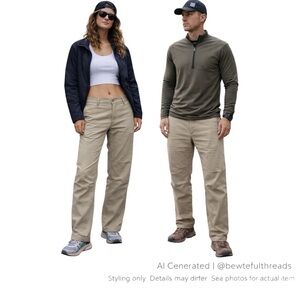 BLURR Khaki Utility Pants Gorpcore Hiking Tech Unisex 32x32 M Stretch